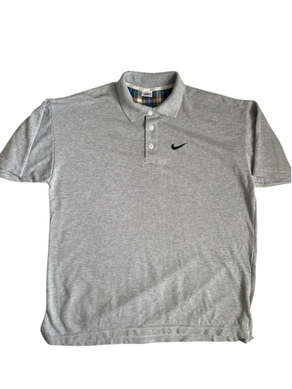 Vintage 90s Nike Polo Shirt Mens L/XL Gray Embroidered Swoosh - Picture 2 of 11
